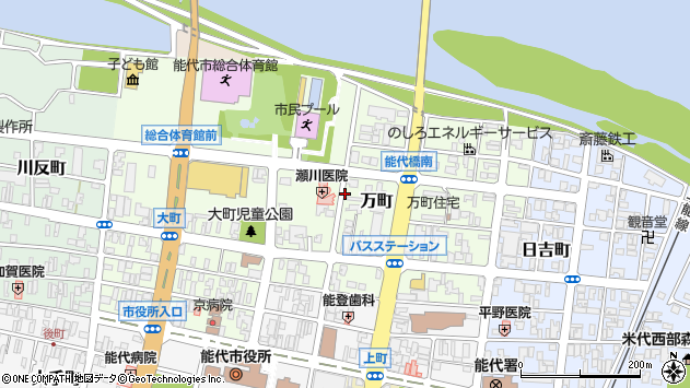 〒016-0804 秋田県能代市万町の地図