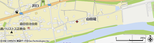 秋田県大館市曲田（山田堤）周辺の地図