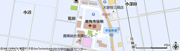 秋田県鹿角市花輪荒田周辺の地図