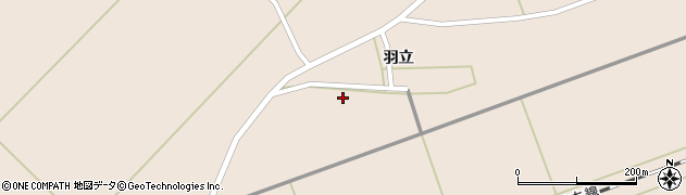 秋田県能代市二ツ井町飛根（新羽立）周辺の地図