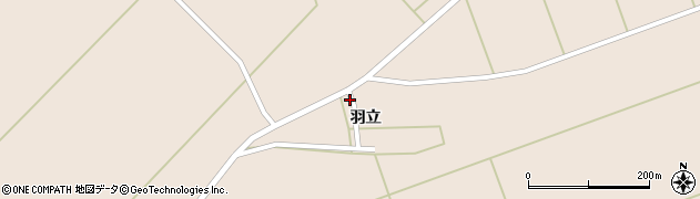 秋田県能代市二ツ井町飛根羽立周辺の地図