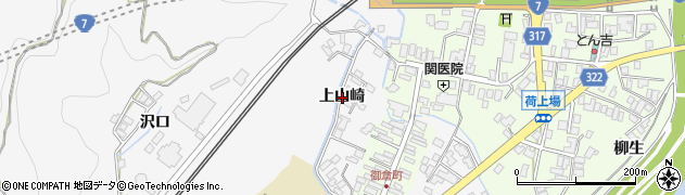 秋田県能代市二ツ井町上山崎周辺の地図