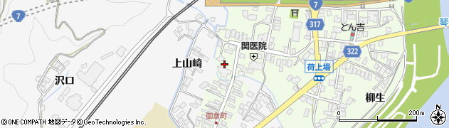 秋田県能代市二ツ井町荷上場上山崎周辺の地図