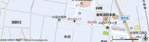 厚生病院入口周辺の地図