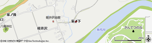 秋田県大館市軽井沢（家ノ下）周辺の地図