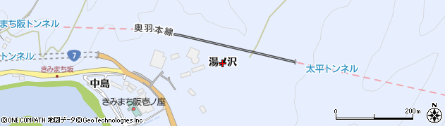秋田県能代市二ツ井町小繋（湯ノ沢）周辺の地図