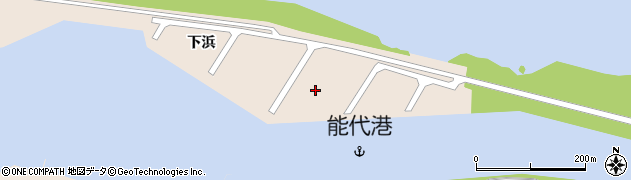 秋田県能代市能代町（下浜）周辺の地図