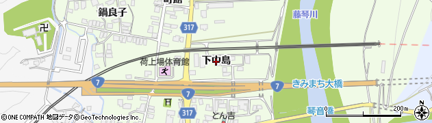 秋田県能代市二ツ井町荷上場（下中島）周辺の地図