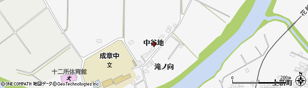 秋田県大館市猿間中谷地周辺の地図
