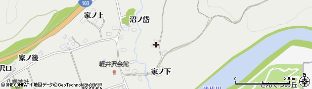 秋田県大館市軽井沢沼ノ岱周辺の地図