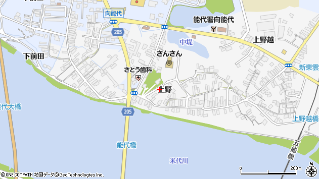 〒016-0013 秋田県能代市向能代の地図