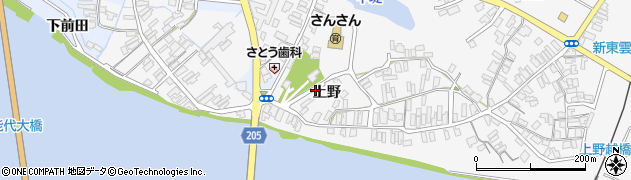 秋田県能代市向能代（上野）周辺の地図