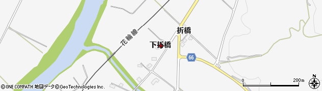 秋田県大館市十二所下折橋周辺の地図
