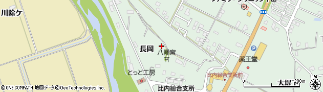 秋田県大館市比内町扇田（長岡）周辺の地図