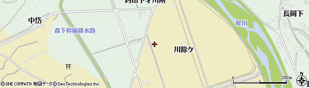 秋田県大館市比内町達子（川除ケ）周辺の地図