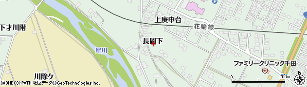 秋田県大館市比内町扇田（長岡下）周辺の地図