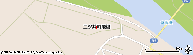 秋田県能代市二ツ井町飛根周辺の地図