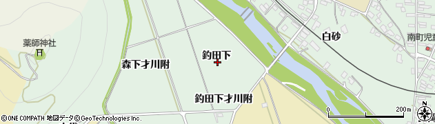 秋田県大館市比内町扇田（釣田下）周辺の地図