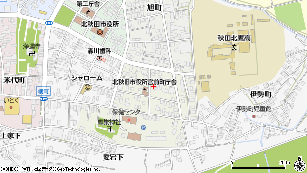 〒018-3315 秋田県北秋田市宮前町の地図
