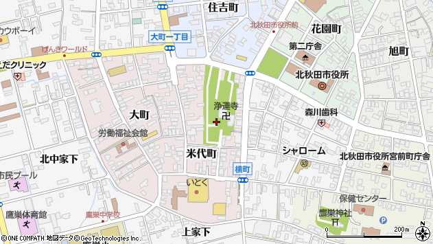〒018-3323 秋田県北秋田市米代町の地図