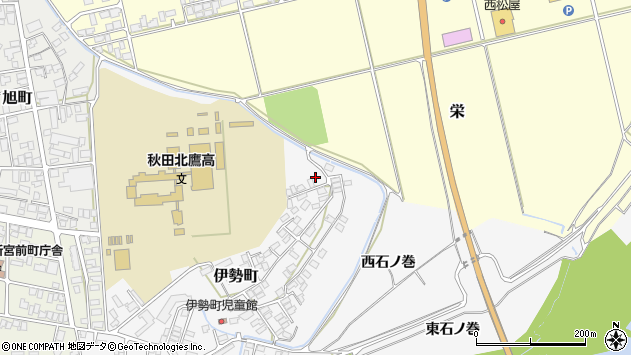 〒018-3314 秋田県北秋田市伊勢町の地図