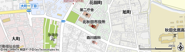 北秋田市役所　議会事務局周辺の地図