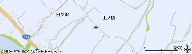 秋田県大館市中山（上ノ岱）周辺の地図