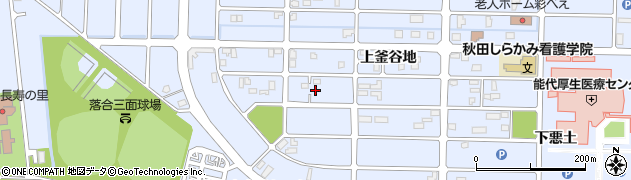 秋田県能代市落合上釜谷地242周辺の地図