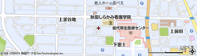 秋田県能代市落合（下悪土）周辺の地図