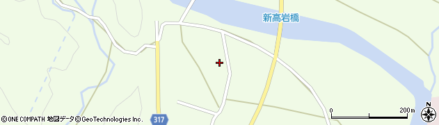 秋田県能代市二ツ井町荷上場開発川原周辺の地図