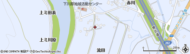 秋田県鹿角市花輪（流田）周辺の地図