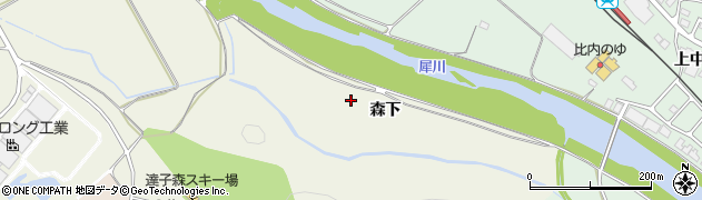 秋田県大館市二井田（森下）周辺の地図