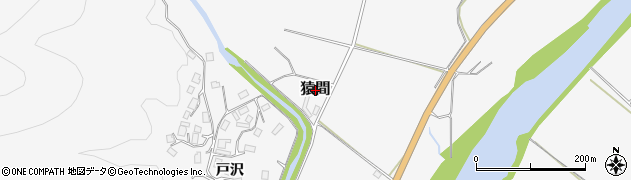 秋田県大館市猿間周辺の地図