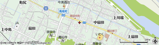 秋田県大館市比内町扇田周辺の地図