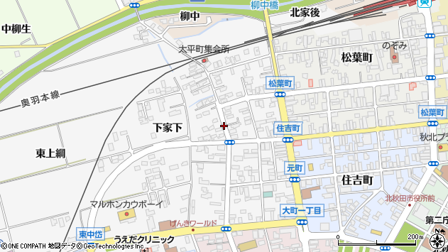 〒018-3325 秋田県北秋田市元町の地図
