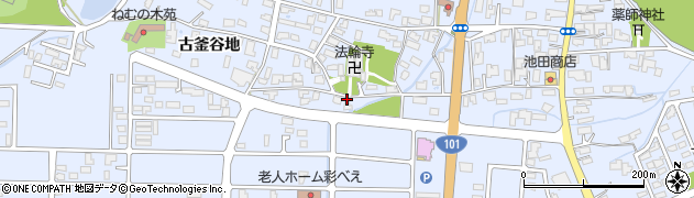 秋田県能代市落合上釜谷地2周辺の地図