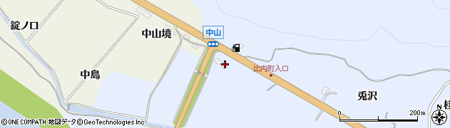 秋田県大館市中山（流田）周辺の地図
