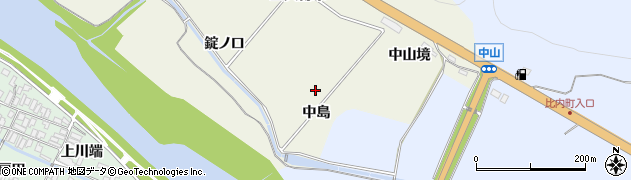 秋田県大館市山館（中島）周辺の地図
