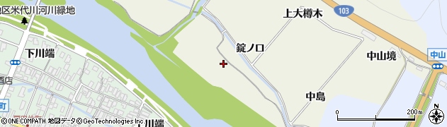 秋田県大館市山館（錠ノ口）周辺の地図