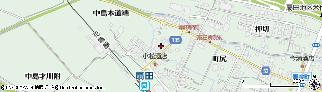 秋田県大館市比内町扇田（中島本道端）周辺の地図