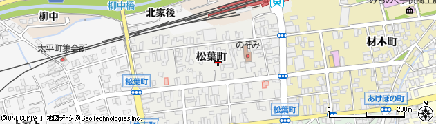 秋田県北秋田市松葉町周辺の地図