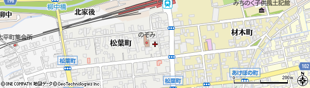 秋田県北秋田市松葉町5周辺の地図