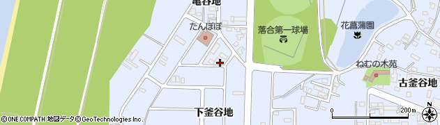 秋田県能代市落合（下釜谷地）周辺の地図