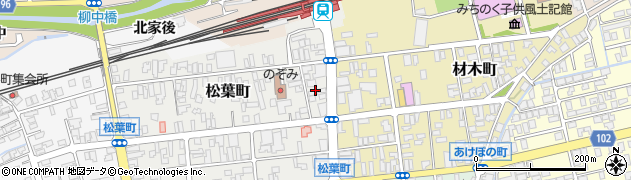 秋田県北秋田市松葉町4周辺の地図