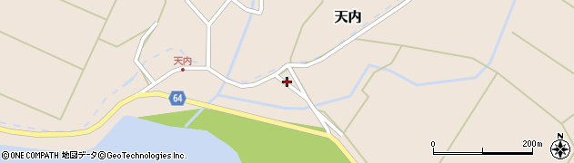 秋田県能代市天内白岩新田周辺の地図