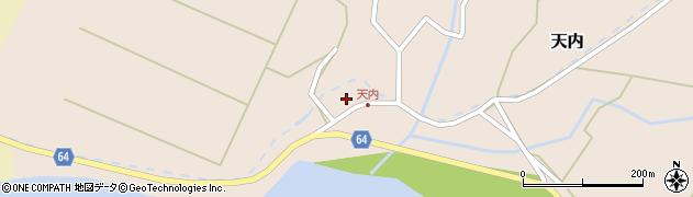 秋田県能代市天内家回18周辺の地図