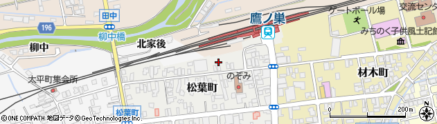 秋田県北秋田市松葉町2周辺の地図