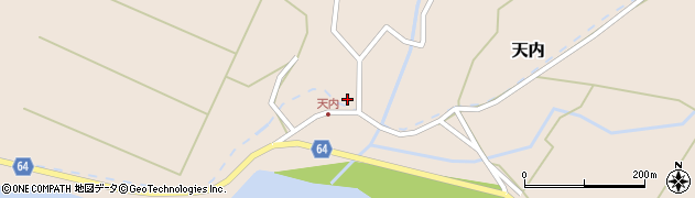 秋田県能代市天内家回25周辺の地図
