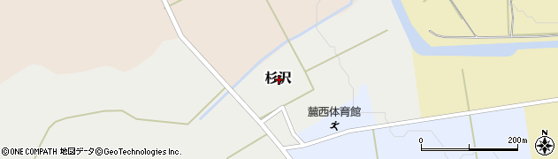 秋田県大館市杉沢周辺の地図