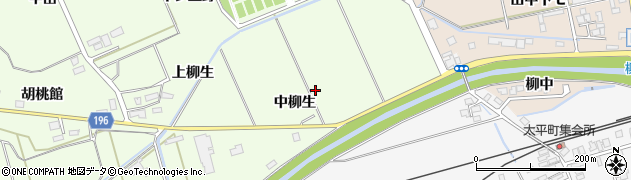 秋田県北秋田市坊沢中柳生周辺の地図